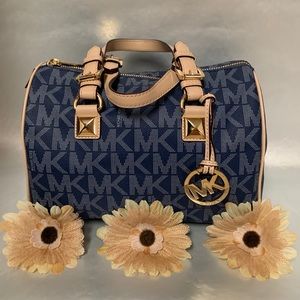 Michael Kors Grayson Satchel Logo Print Bag-Medium